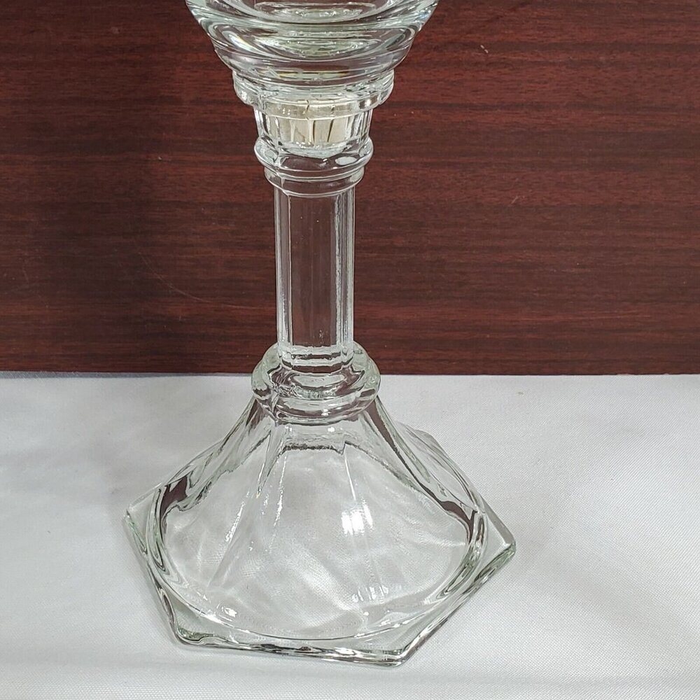 Home Interior Hummingbird Candlestick Holder 11" votive holder etched glass - Picture 3 of 9